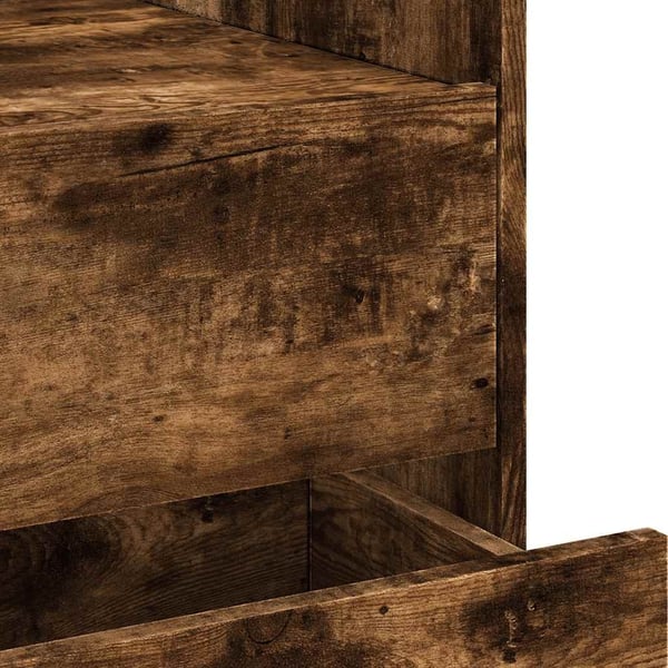 vidaXL Nattbord røkt eik 45x50x50 cm konstruert tre