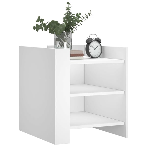 vidaXL sengebord 45x50x50 cm konstrueret træ hvid