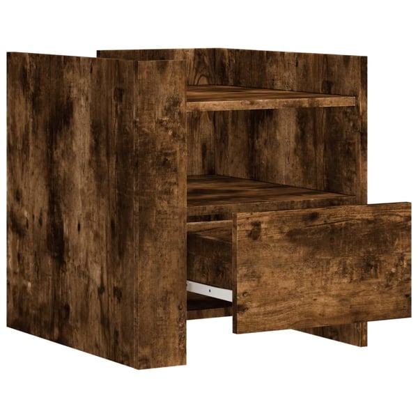 vidaXL Nattbord røkt eik 45x50x50 cm konstruert tre