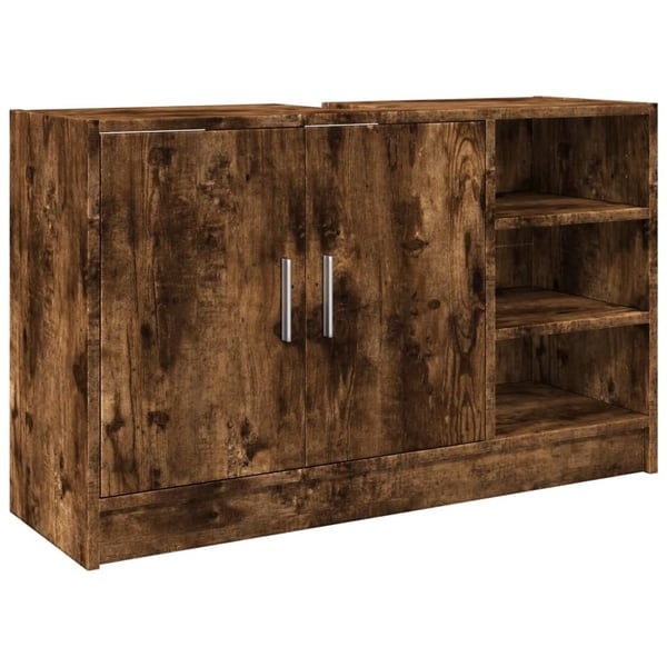 vidaXL Servantskap røkt eik 90x29x55 cm konstruert tre