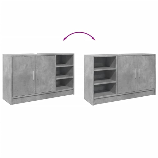 vidaXL Servantskap betonggrå 90x29x55 cm konstruert tre