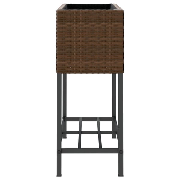 vidaXL Plantekasser med hylle 2 stk brun 70x28x70 cm polyrotting