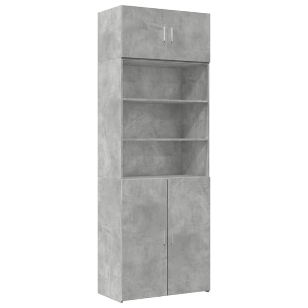 vidaXL Oppbevaringsskap betonggrå 80x42,5x225 cm konstruert tre