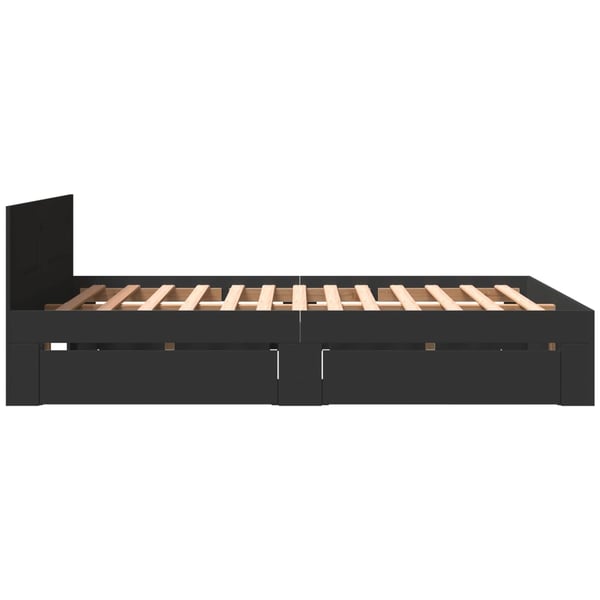 vidaXL sengeramme med sengegavl 160x200 cm konstrueret træ sort