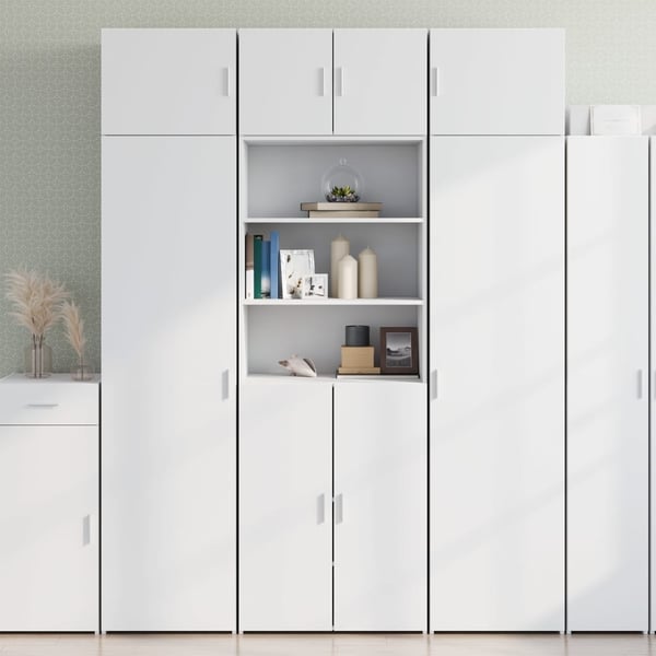 vidaXL Oppbevaringsskap hvit 70x42,5x225 cm konstruert tre
