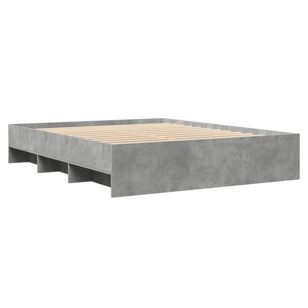 vidaXL Sengeramme uten madrass betonggrå 160x200 cm konstruert tre