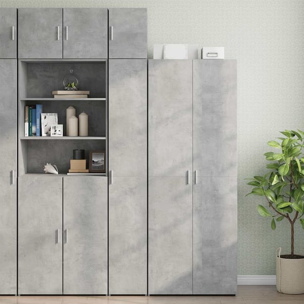 vidaXL Smalt oppbevaringsskap betonggrå 30x42,5x225 cm konstruert tre
