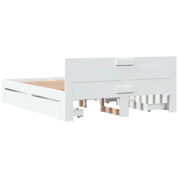 vidaXL Sengeramme med hodegavl hvit 160x200 cm konstruert tre
