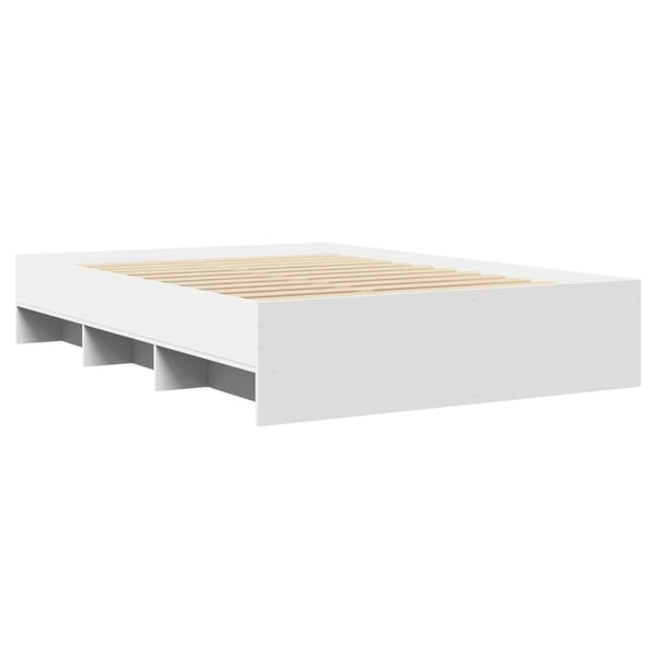 vidaXL Sengeramme hvit 140x190 cm konstruert tre