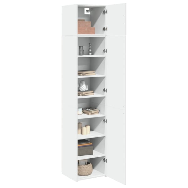 vidaXL Smalt oppbevaringsskap hvit 45x42,5x225 cm konstruert tre