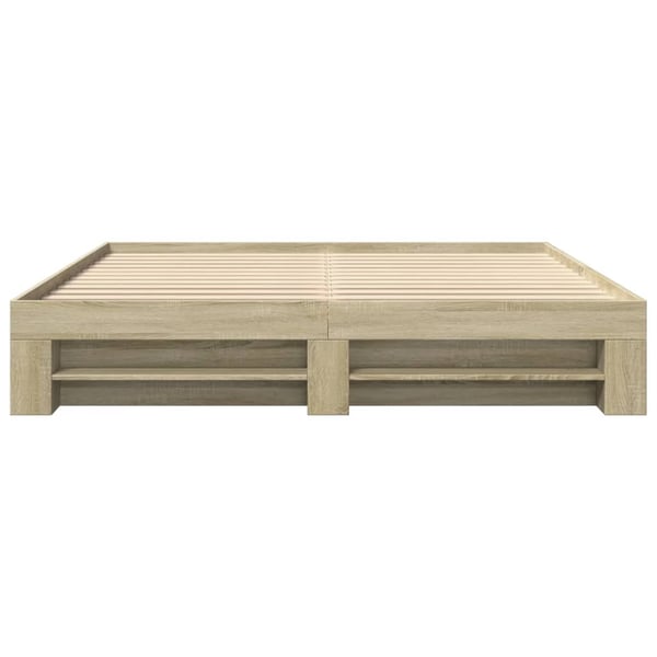 vidaXL Sängynrunko ilman patjaa Sonoma tammi 200x200 cm tekninen puu