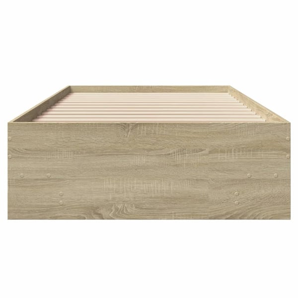 vidaXL Sengeramme uten madrass sonoma eik 75x190 cm konstruert tre