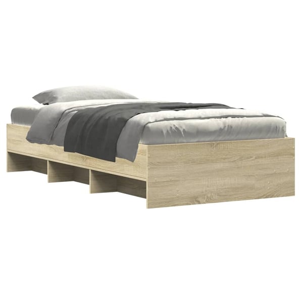 vidaXL Sengeramme uten madrass sonoma eik 75x190 cm konstruert tre