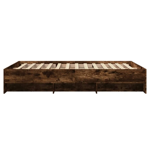 vidaXL sengestel 140x190 cm konstrueret træ røget egetræsfarve