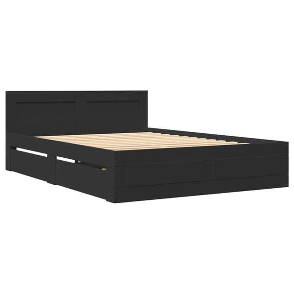 vidaXL Sengeramme med hodegavl svart 140x200 cm konstruert tre