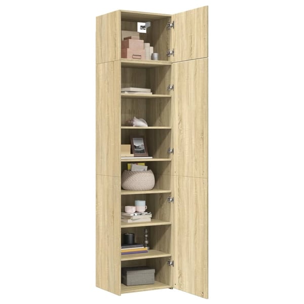 vidaXL Smalt oppbevaringsskap sonoma eik 50x42,5x225 cm konstruert tre