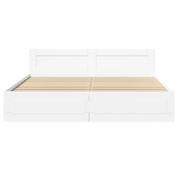 vidaXL Sengeramme med hodegavl hvit 180x200 cm konstruert tre