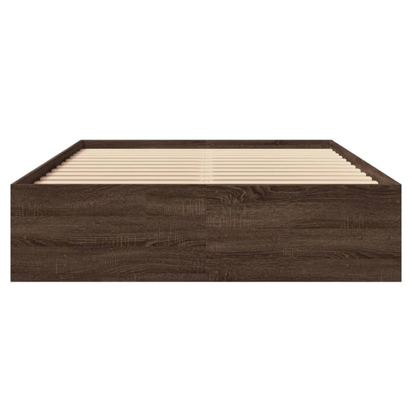 vidaXL sengestel 140x190 cm konstrueret træ brun egetræsfarve
