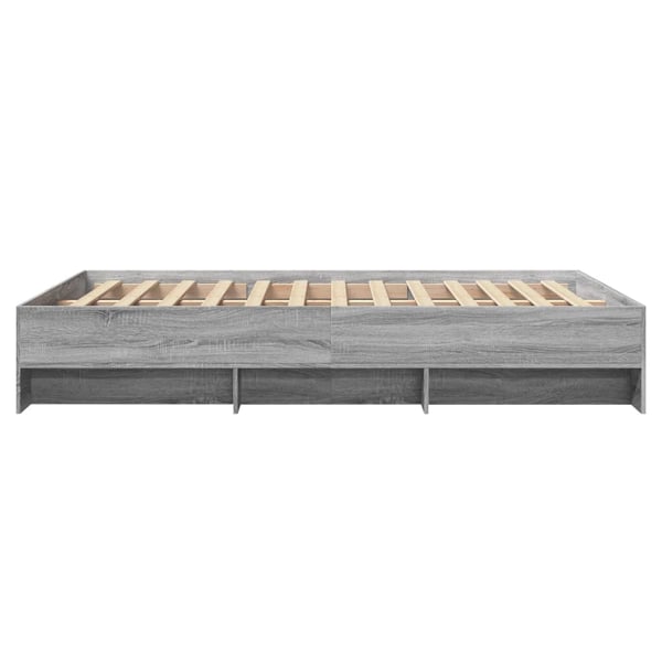 vidaXL Sengeramme grå sonoma 120x190 cm konstruert tre
