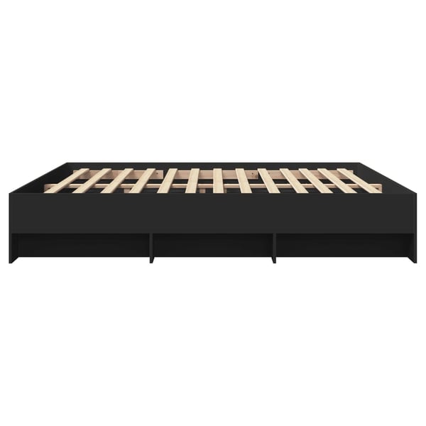 vidaXL sengestel 200x200 cm konstrueret træ sort