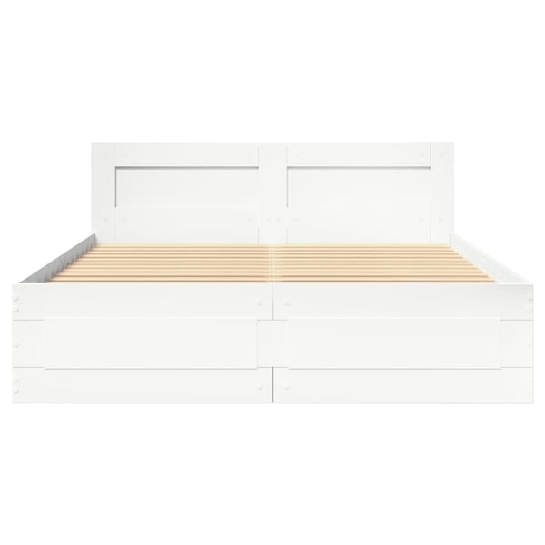 vidaXL Sengeramme med hodegavl hvit 140x190 cm konstruert tre