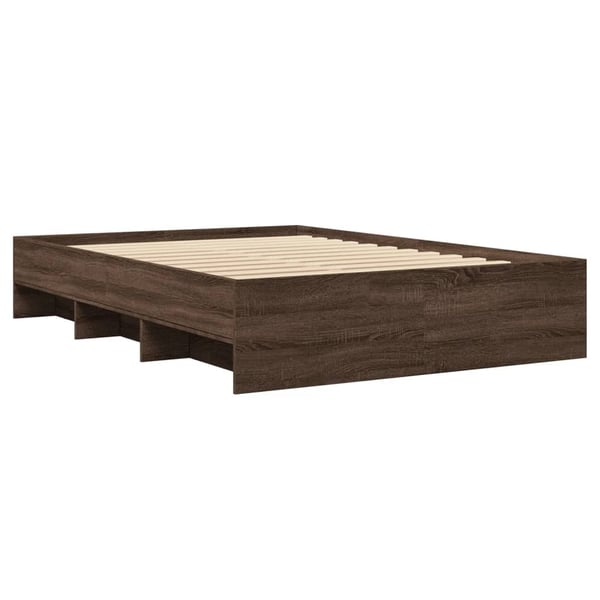 vidaXL sengestel 120x190 cm konstrueret træ brun egetræsfarve
