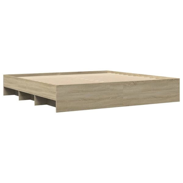 vidaXL Sengeramme uten madrass sonoma eik 180x200 cm konstruert tre