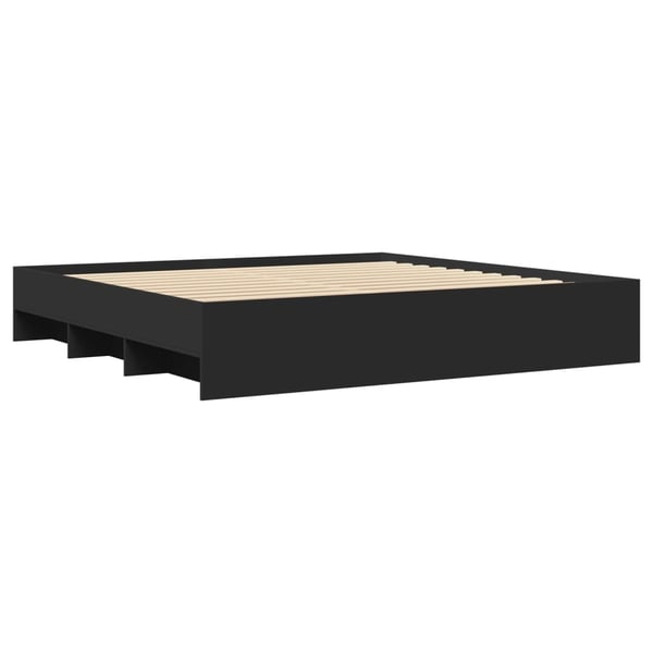 vidaXL sengestel 180x200 cm konstrueret træ sort