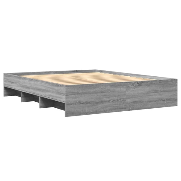 vidaXL Sengeramme grå sonoma 150x200 cm konstruert tre