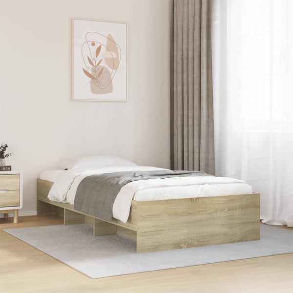 vidaXL Sengeramme uten madrass sonoma eik 90x190 cm konstruert tre