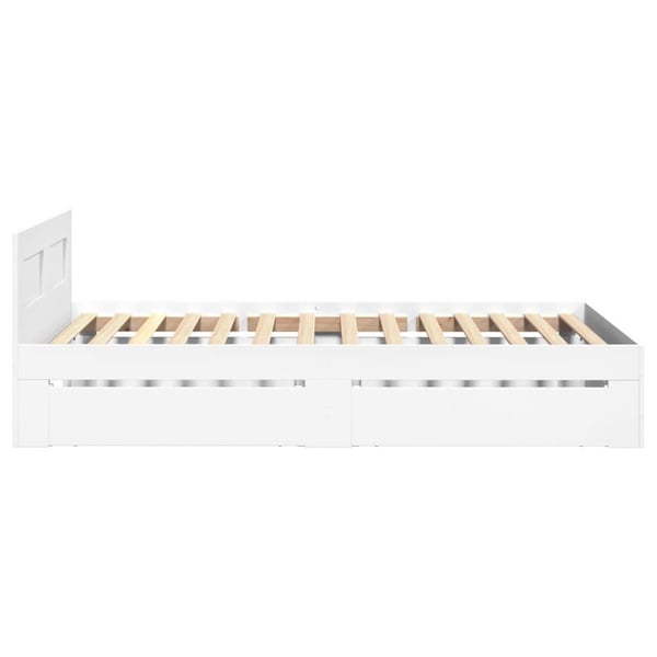 vidaXL Sengeramme med hodegavl hvit 100x200 cm konstruert tre