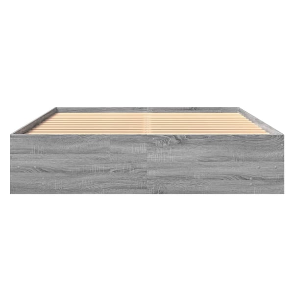 vidaXL Sengeramme uten madrass grå sonoma 160x200 cm konstruert tre