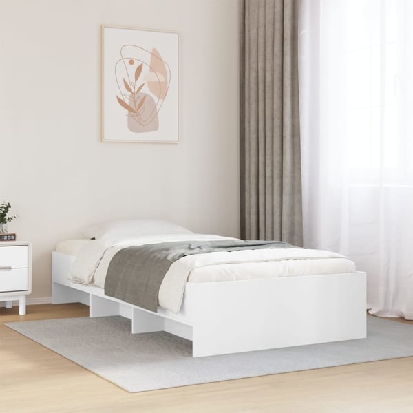 vidaXL Sengeramme hvit 100x200 cm konstruert tre
