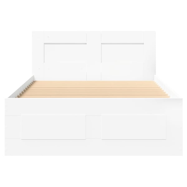vidaXL Sengeramme med hodegavl hvit 75x190 cm konstruert tre
