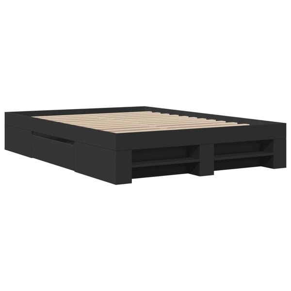 vidaXL sengestel 120x190 cm konstrueret træ sort