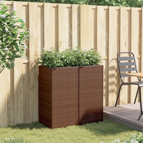 vidaXL Plantekasser 2 stk brun 40x40x80 cm polyrotting