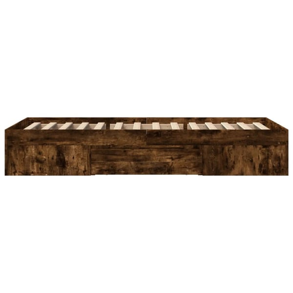 vidaXL Sengeramme uten madrass røkt eik 90x190 cm konstruert tre