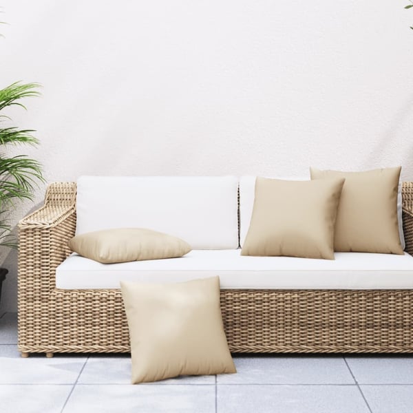 vidaXL sofapuder 4 stk. 60x60 cm stof beige