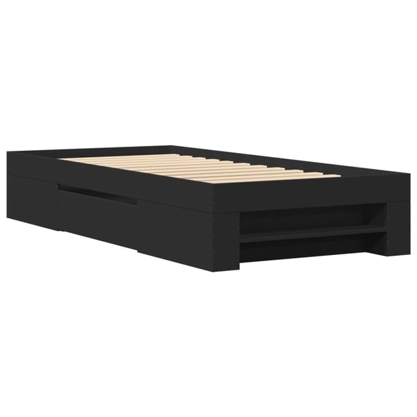 vidaXL sengeramme 75x190 cm konstrueret træ sort