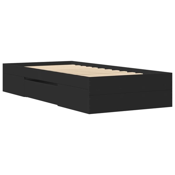 vidaXL sengeramme 75x190 cm konstrueret træ sort
