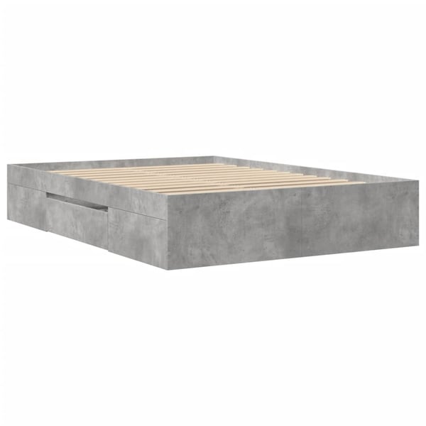 vidaXL Sengeramme betonggrå 140x190 cm konstruert tre