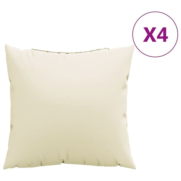 vidaXL sofapuder 4 stk. 50x50 cm stof cremefarvet