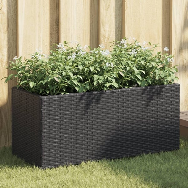 vidaXL Plantekasser med 2 potter 2 stk svart 72x30x32 cm polyrotting
