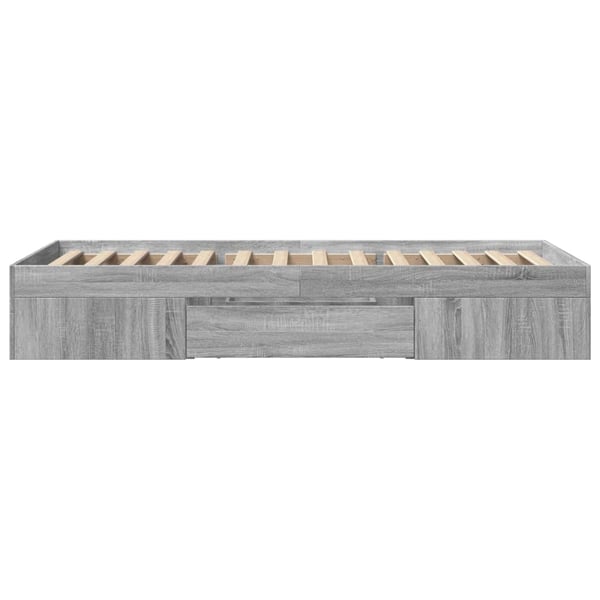 vidaXL Sengeramme grå sonoma 90x200 cm konstruert tre
