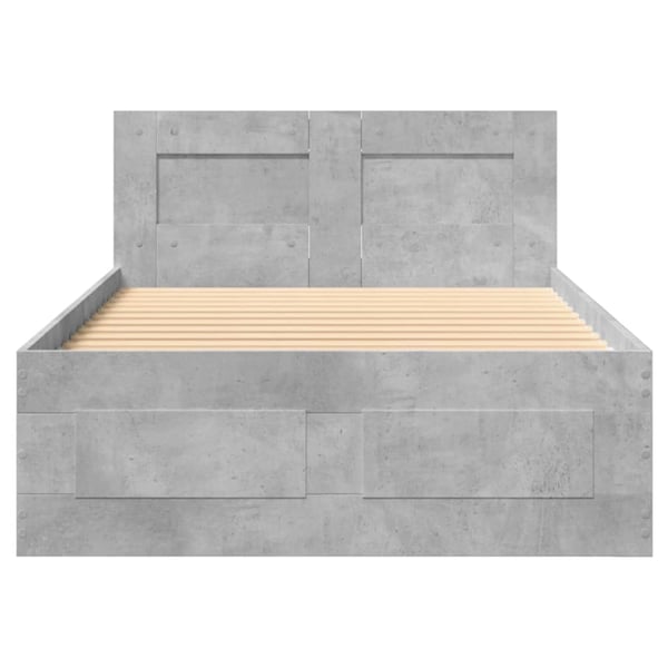 vidaXL Sengeramme med hodegavl betonggrå 75x190 cm konstruert tre