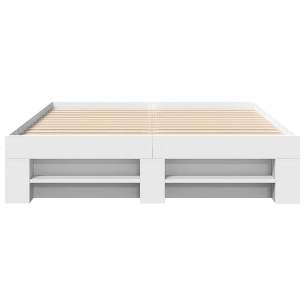 vidaXL Sengeramme hvit 135x190 cm konstruert tre