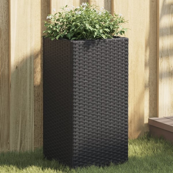 vidaXL Kukkalaatikot 2 kpl musta 30x30x60 cm polyrottinki