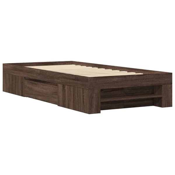 vidaXL Sengeramme uten madrass brun eik 75x190 cm konstruert tre