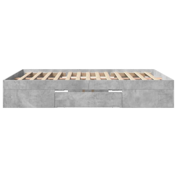 vidaXL Sengeramme betonggrå 150x200 cm konstruert tre