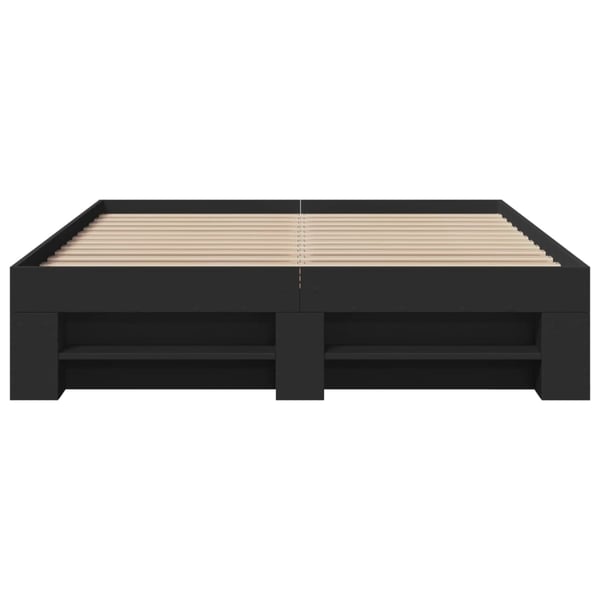 vidaXL sengestel 135x190 cm konstrueret træ sort